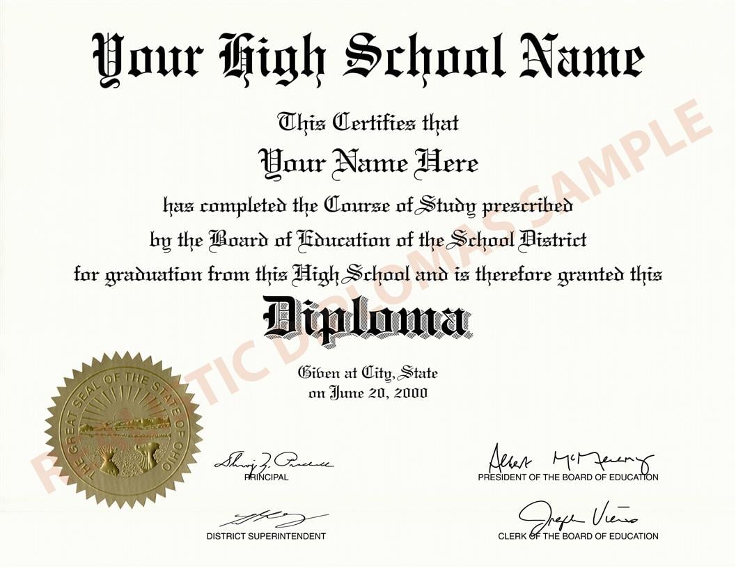 Fake High School Diploma Design 2 Design 2
