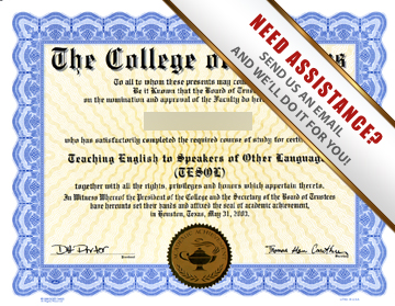 Fake Certificate | Fake Certificates | Fake TESOL | TESOL | Teaching English to Students of Other Languages