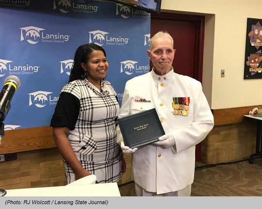 Navy Veteran receives High School Diploma