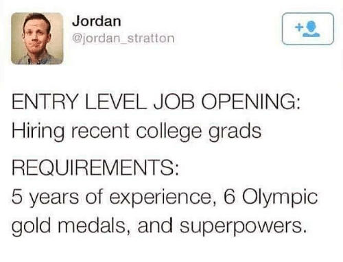 Need a College Degree for Entry Level Tweet