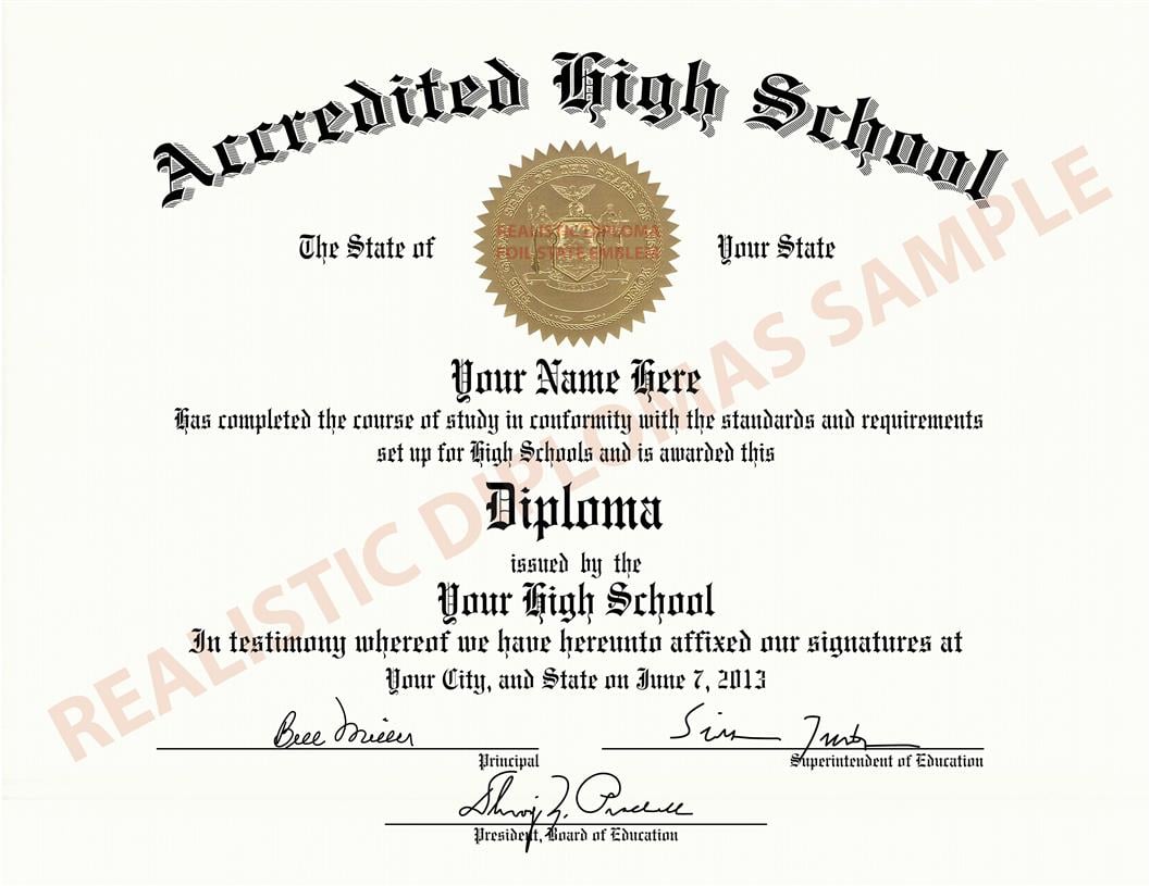 Buy Realistic Fake High School Diploma