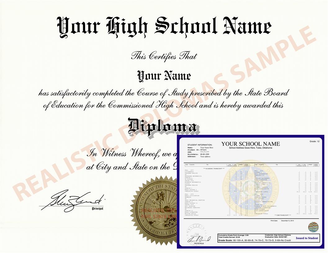 Fake High School Diploma and Transcripts Design 4 HSDT Design 4