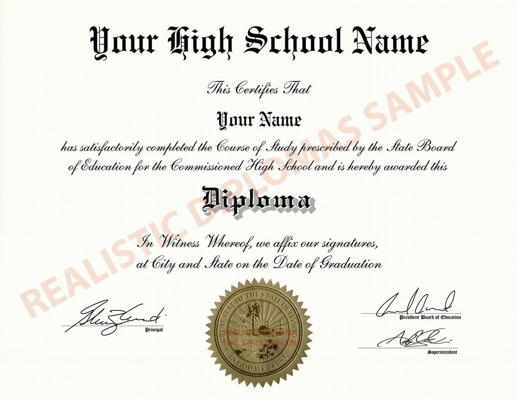 Fake High School Diploma Design 4 Design 4