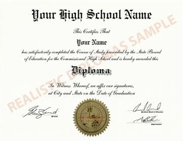 Fake High School Diploma and Transcript Design from the 1950s