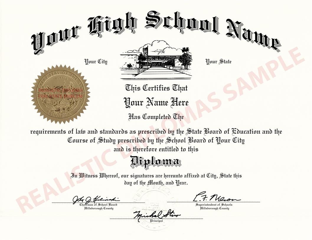 Fake High School Diploma Design 6 Design 6