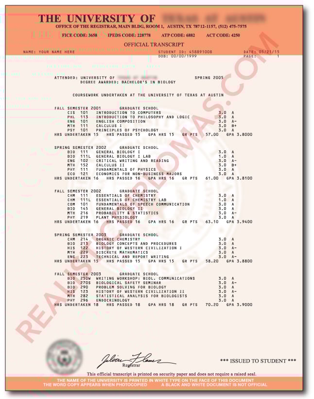 Fake College & University Transcripts Realistic Diplomas